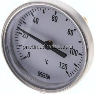 Bimetallthermometer, waagerecht D63/0 bis +120°C/40mm