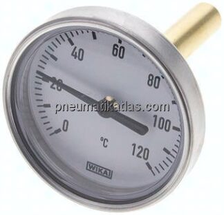 Bimetallthermometer, waagerecht D63/0 bis +120°C/60mm