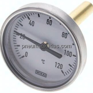 Bimetallthermometer, waagerecht D63/0 bis +120°C/60mm