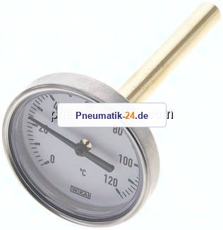 Bimetallthermometer, waagerecht D63/0 bis +120°C/100mm