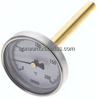 Bimetallthermometer, waagerecht D63/0 bis +160°C/40mm