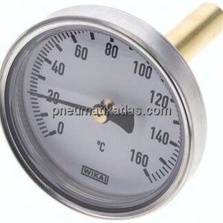 Bimetallthermometer, waagerecht D63/0 bis +160°C/60mm