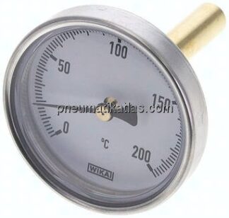Bimetallthermometer, waagerecht D63/0 bis +200°C/60mm