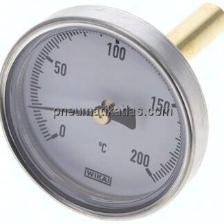 Bimetallthermometer, waagerecht D63/0 bis +200°C/60mm