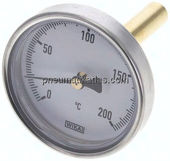 Bimetallthermometer, waagerecht D63/0 bis +200°C/60mm