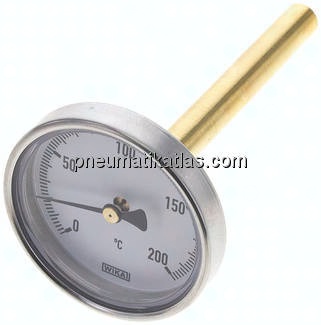 Bimetallthermometer, waagerecht D63/0 bis +200°C/100mm
