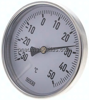 Bimetallthermometer, waagerecht D100/-30 bis +50°C/40mm