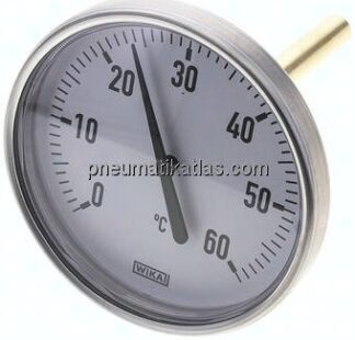 Bimetallthermometer, waagerecht D100/0 bis +60°C/100mm