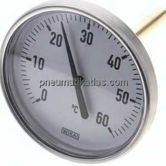 Bimetallthermometer, waagerecht D100/0 bis +60°C/100mm