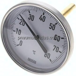 Bimetallthermometer, waagerecht D100/0 bis +80°C/100mm