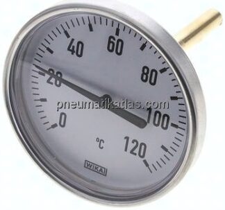 Bimetallthermometer, waagerecht D100/0 bis +120°C/100mm