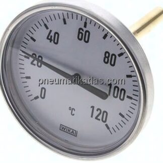 Bimetallthermometer, waagerecht D100/0 bis +120°C/100mm