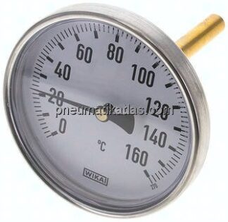Bimetallthermometer, waagerecht D100/0 bis +160°C/100mm