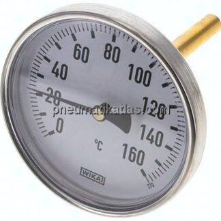 Bimetallthermometer, waagerecht D100/0 bis +160°C/100mm
