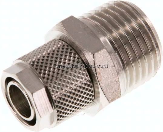 Gerade Verschraubung R 1/2"-12x10mm, Messing vernickelt