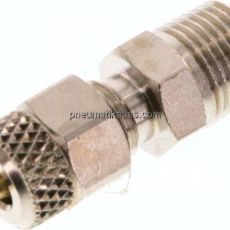 Gerade Verschraubung R 1/8"-4x2mm, Messing vernickelt