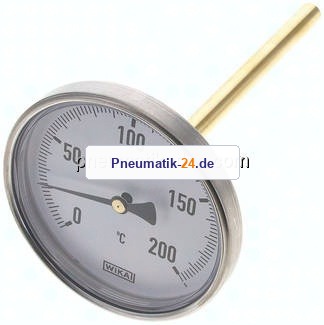 Bimetallthermometer, waagerecht D100/0 bis +200°C/160mm