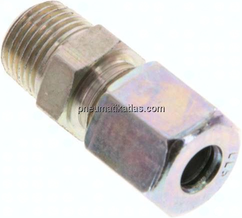 Gerade Schneidringverschr. R 1/8"-5 LL (M10x1), Stahl verzinkt