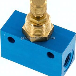 Block-Drosselventil, G 1/4", mit Messingspindel (in aggressiven Umgebungen)