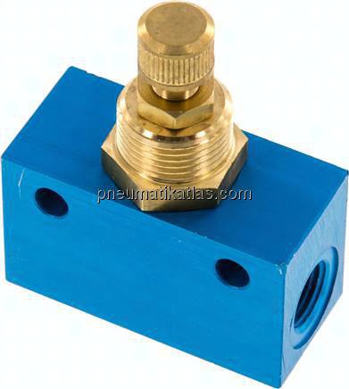 Block-Drosselventil, G 1/4", mit Messingspindel (in aggressiven Umgebungen)