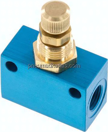 Block-Drosselventil, G 1/8", mit Messingspindel (in aggressiven Umgebungen)