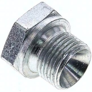 Verschlussverschraubung, 60° Kegel G 3/8", Stahl verzinkt