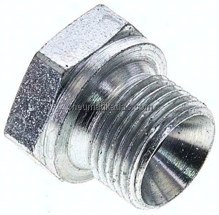 Verschlussverschraubung, 60° Kegel G 3/8", Stahl verzinkt
