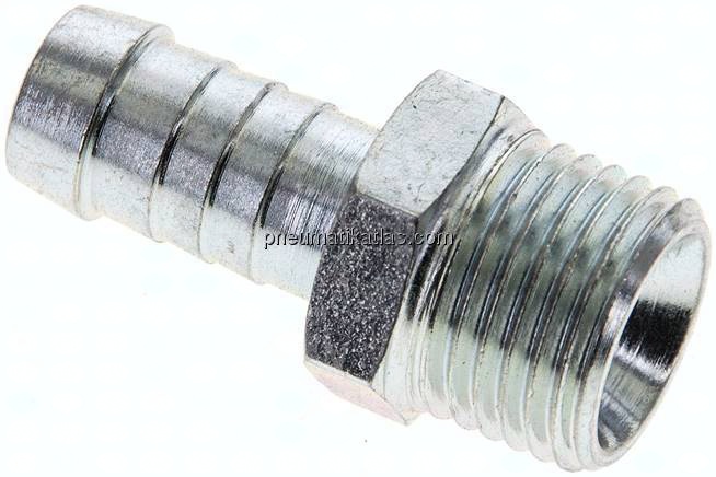 Schlauchnippel M 16x1,5 AG, 9 - 10mm, Stahl verzinkt