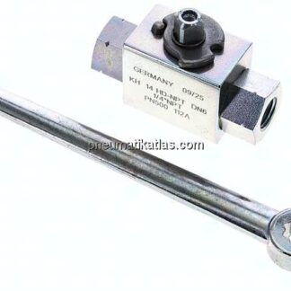 Hochdruck-Kugelhahn, Stahl, NPT 1/4", 0 - 500bar