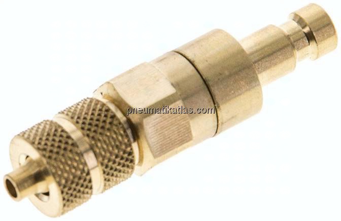 Kupplungsstecker (NW2,7) 4,3x3mm Schlauch, Messing