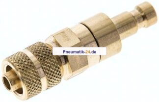 Kupplungsstecker (NW2,7) 6x4mm Schlauch, Messing