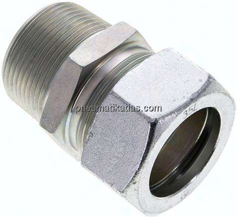 Gerade Schneidringverschr. NPT 1-1/4"-35 L (M45x2), Stahl verzinkt
