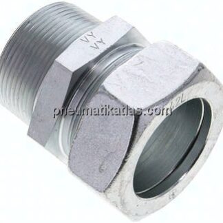 Gerade Schneidringverschr. NPT 1-1/2"-42 L (M52x2), Stahl verzinkt