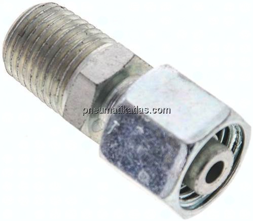 Einstellb. Schneidringverschr. 8 L-NPT 1/4", Stahl verzinkt