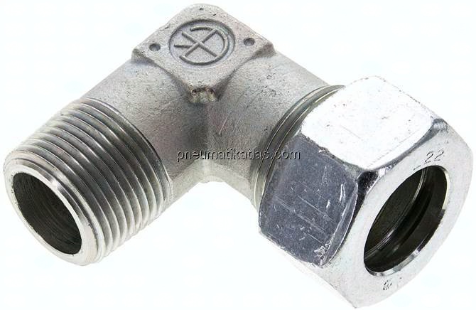 Winkel-Schneidringverschraub. NPT 3/4"-22 L (M30x2), Stahl verzinkt