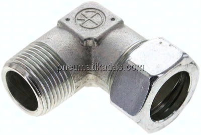 Winkel-Schneidringverschraub. NPT 1"-28 L (M36x2), Stahl verzinkt