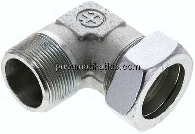 Winkel-Schneidringverschraub. NPT 1-1/2"-42 L (M52x2), Stahl verzinkt