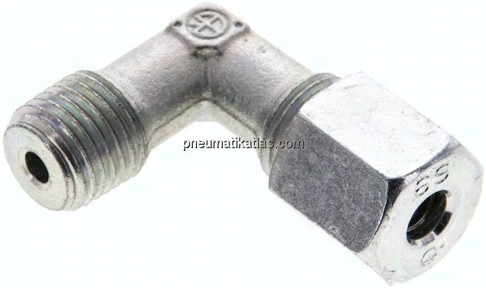 Winkel-Schneidringverschraub. NPT 1/4"-6 S (M14x1,5), Stahl verzinkt