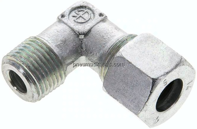 Winkel-Schneidringverschraub. NPT 1/2"-14 S (M22x1,5), Stahl verzinkt