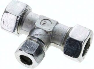 T-Schneidringverschraubung 22 L (M30x2)-15 L (M22x1,5)-22 L (M30x2), Stahl verzinkt