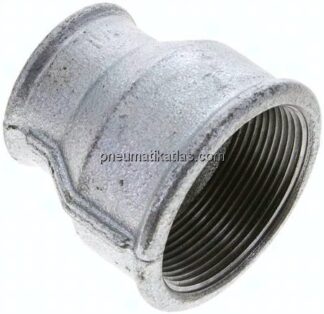 Rundmuffe Rp 2"-Rp 1-1/4", Temperguss verzinkt