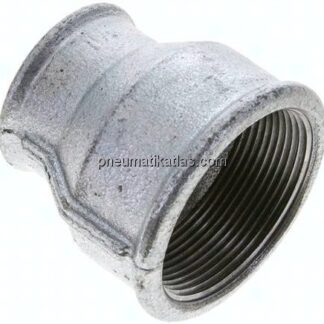 Rundmuffe Rp 2"-Rp 1-1/4", Temperguss verzinkt