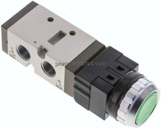 5/2-Wege Ventil G 1/4", Drucktaster grün