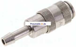 Kupplungsdose (NW2,7) 4mm Schlauch, Messing vernickelt