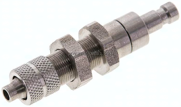 Schott-Kupplungsstecker (NW2,7) 6x4mm Schlauch, Edelstahl