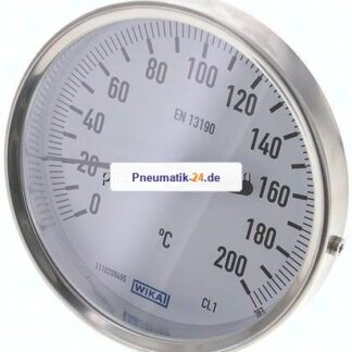 Bimetallthermometer, waagerecht D100/0 bis +200°C/63mm