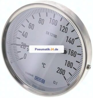 Bimetallthermometer, waagerecht D100/0 bis +200°C/63mm