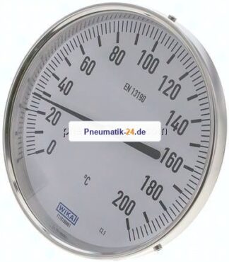 Bimetallthermometer, waagerecht D160/0 bis +200°C/63mm