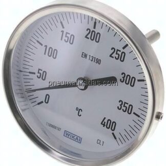 Bimetallthermometer, waagerecht D100/0 bis +400°C/63mm