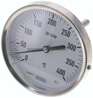 Bimetallthermometer, waagerecht D100/0 bis +400°C/63mm